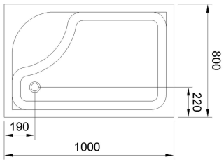 Душевой поддон Royal Bath 100x80см левый белый RB8100BP-L